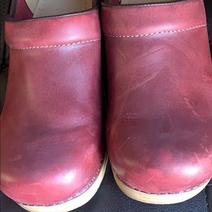Red leather oiled Dansko’s